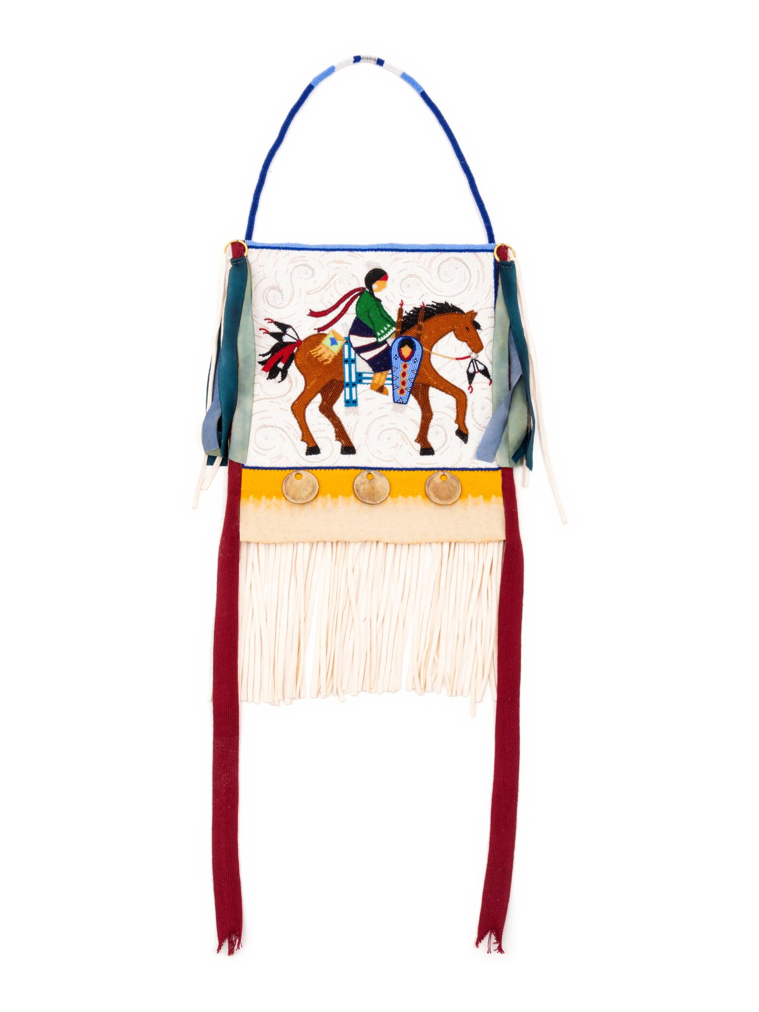Pictorial Beaded Flat Bag