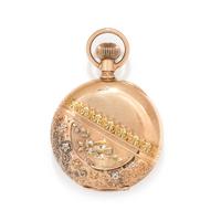 WALTHAM, 14K ROSE GOLD HUNTER CASE POCKET WATCH