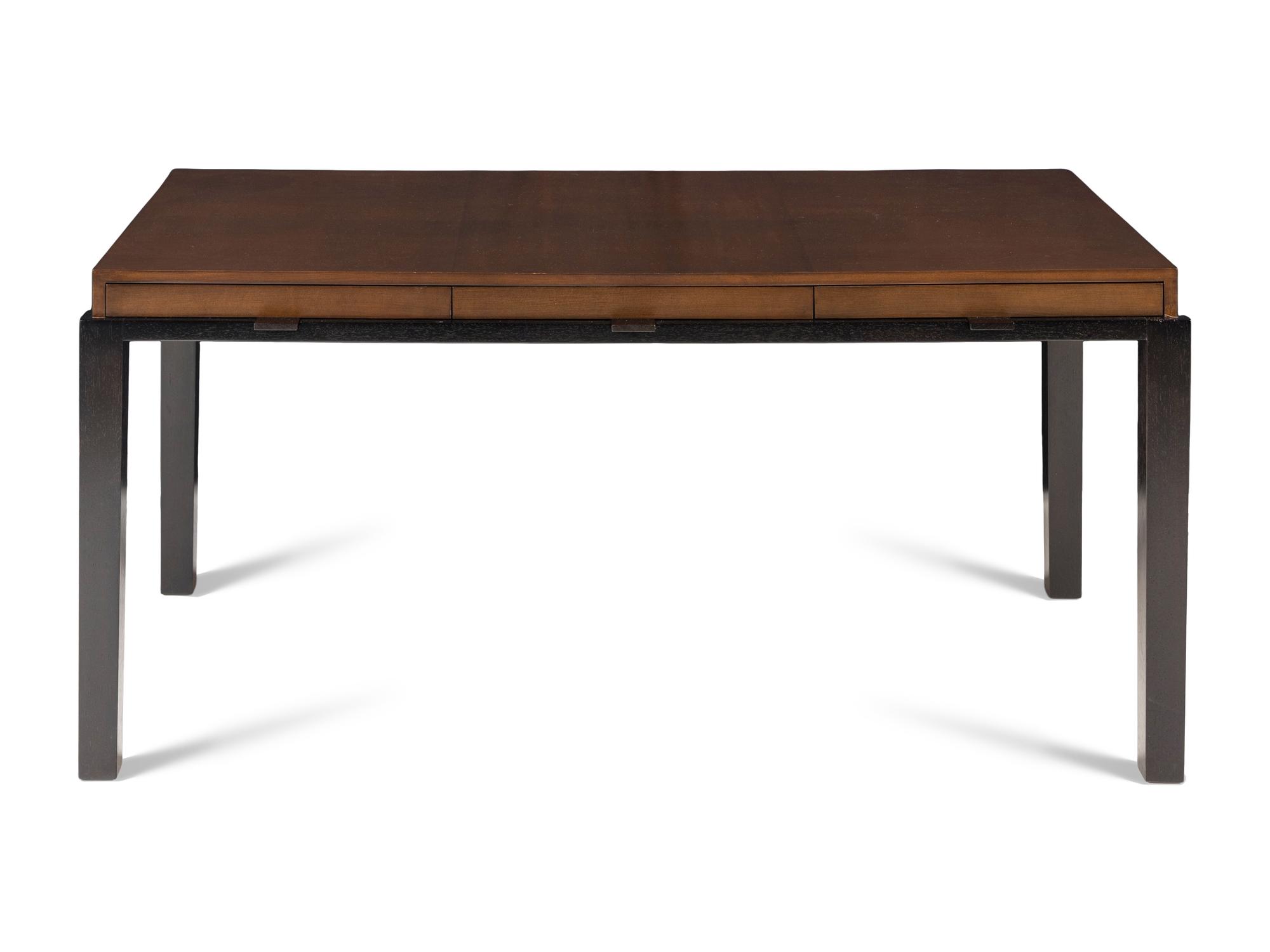 A Contemporary Part-Ebonized Oak Desk