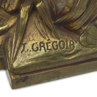 After Jean-Louis Gregoire (French, 1840-1890), A Patinated Bronze Figure of a Seated Classical Lady