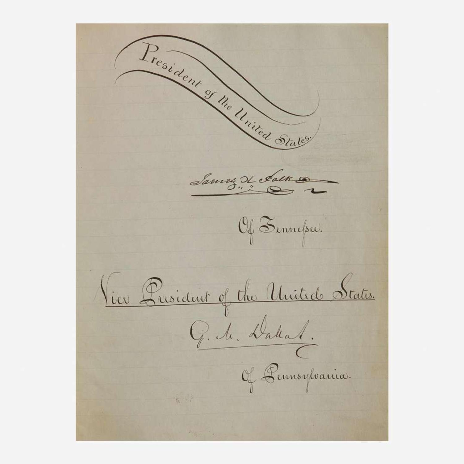 [Presidential] Lincoln, Abraham; James K. Polk; James Buchanan; John Quincy Adams; Andrew Johnson Autograph Album of the Executive and Legislative Branches, Ca. 1847-48