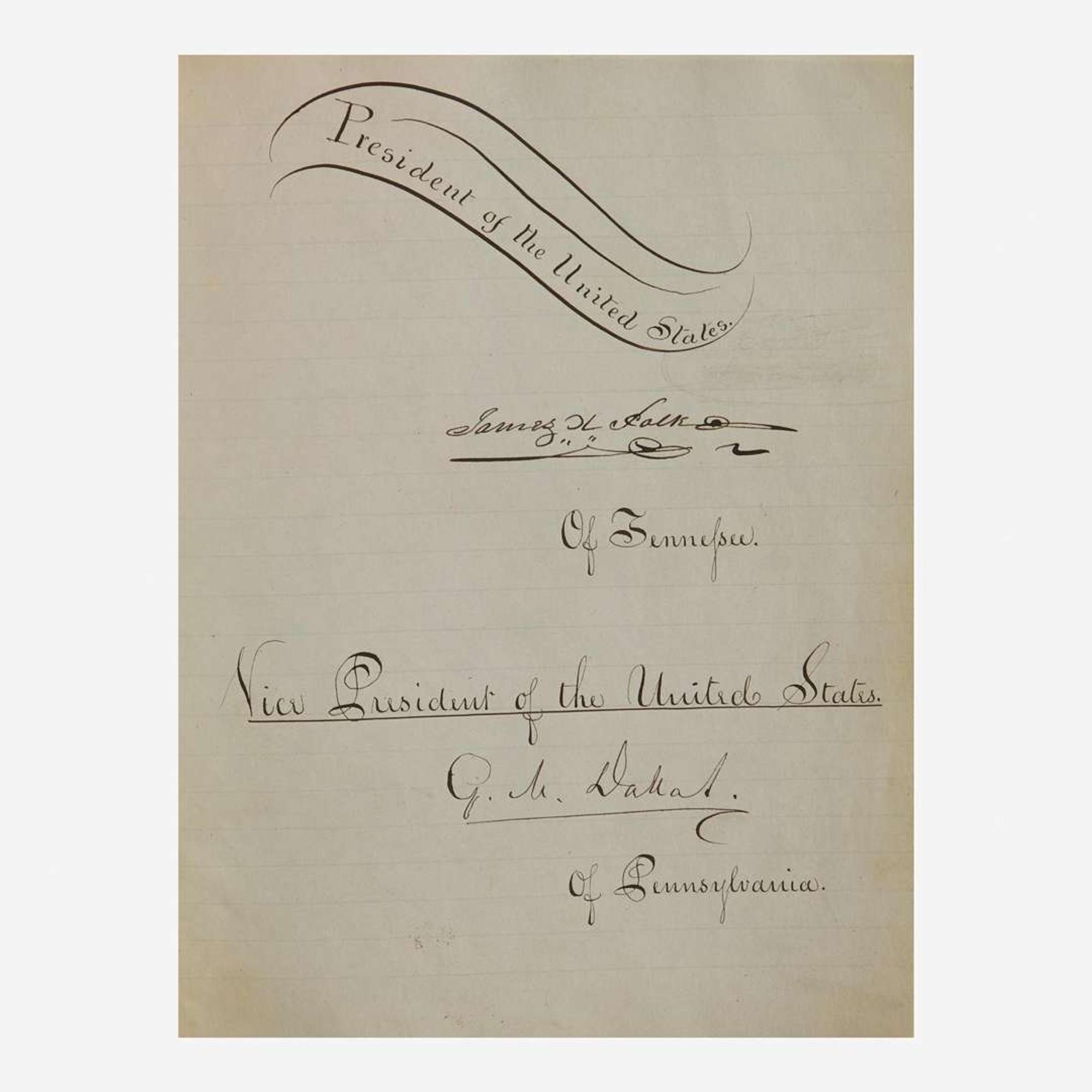 [Presidential] Lincoln, Abraham; James K. Polk; James Buchanan; John Quincy Adams; Andrew Johnson Autograph Album of the Executive and Legislative Branches, Ca. 1847-48
