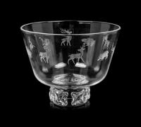 A Steuben Glass Bowl with Prunted Base