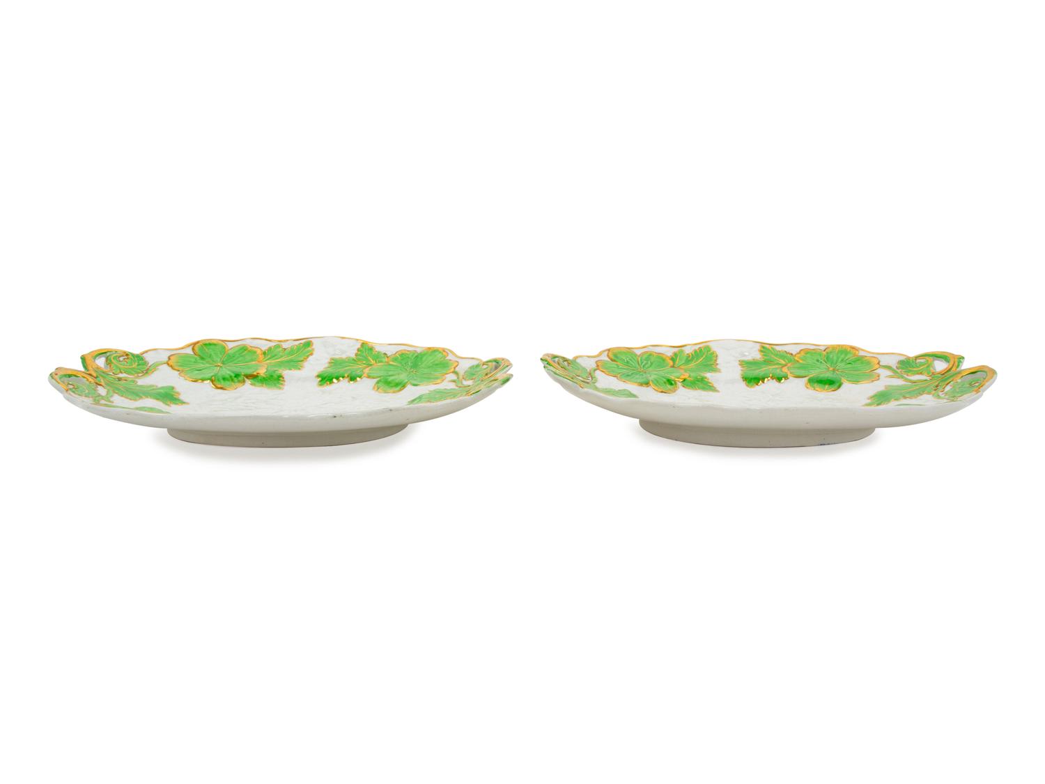 A Pair of Hanley Pearl-China Trays