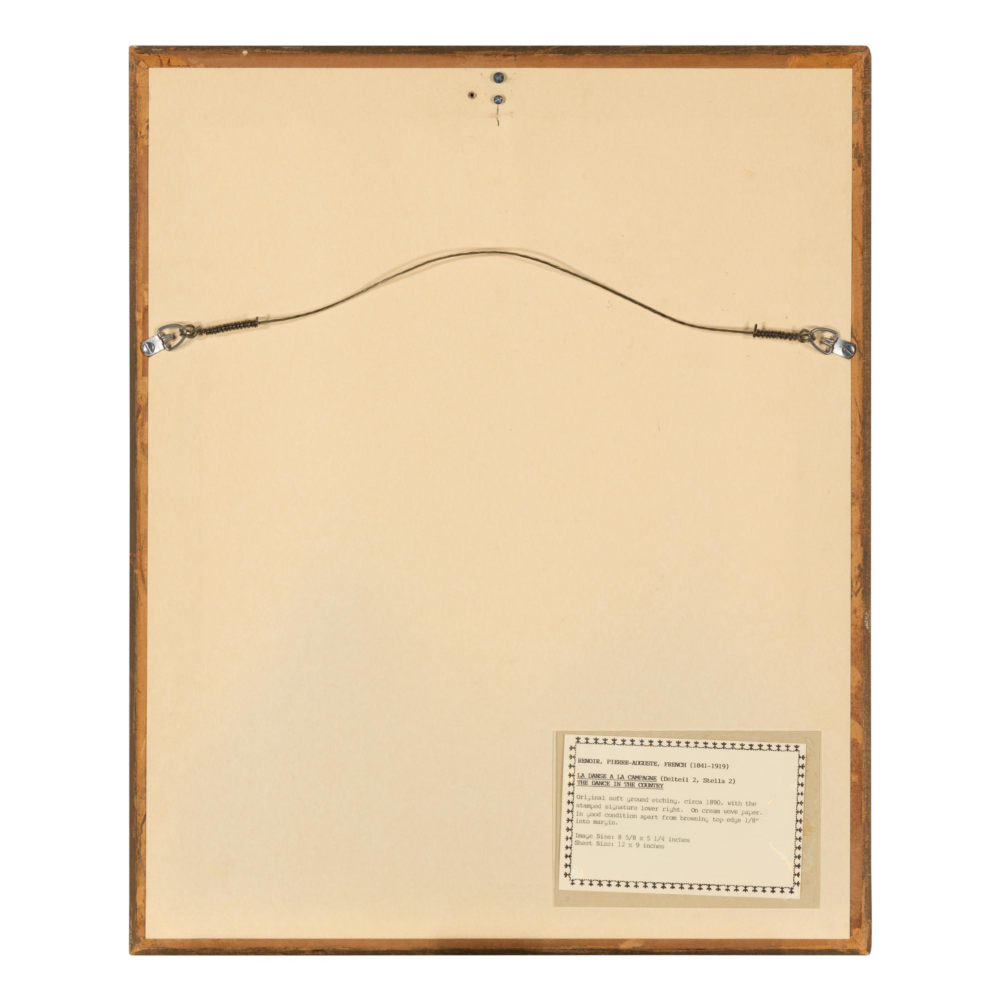 Pierre-Auguste Renoir (French, 1841–1919) — La Danse à La Campagne , 2e Planche, 1890