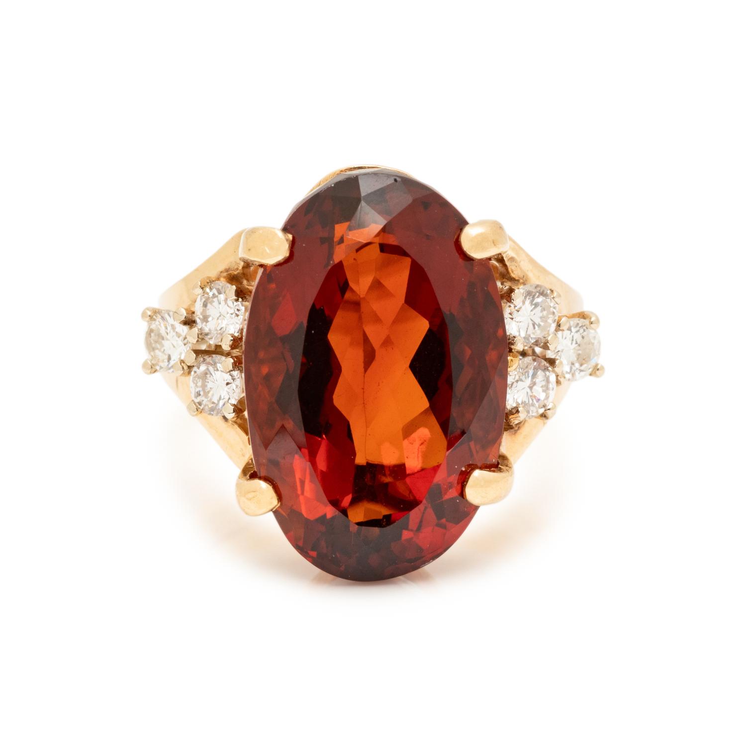 CITRINE AND DIAMOND RING
