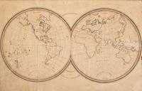 A Hand-Drawn Double Hemispherical World Map