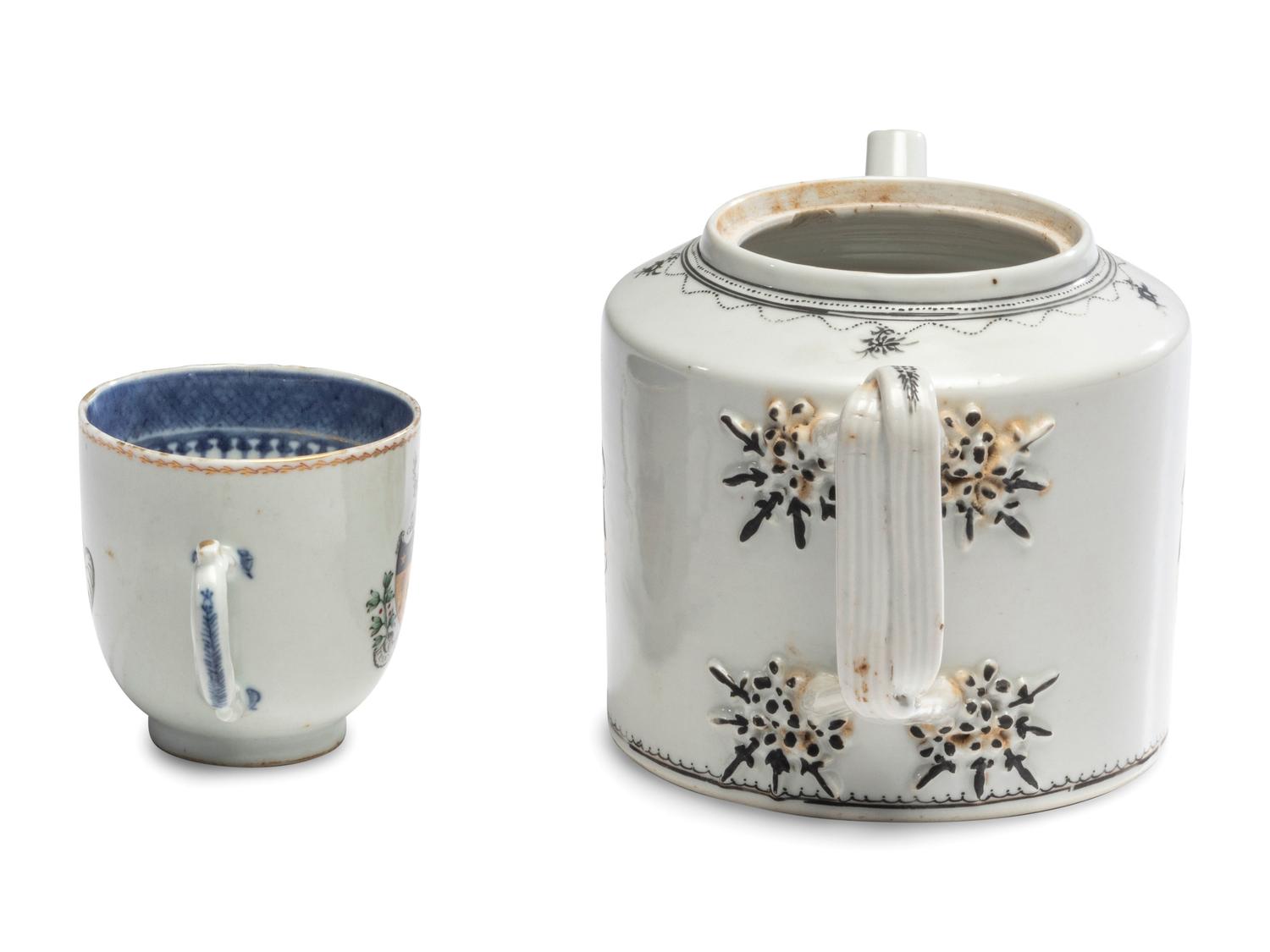 Six Chinese Export Porcelain Armorial Articles