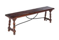 A Continental Carved Hardwood Bench