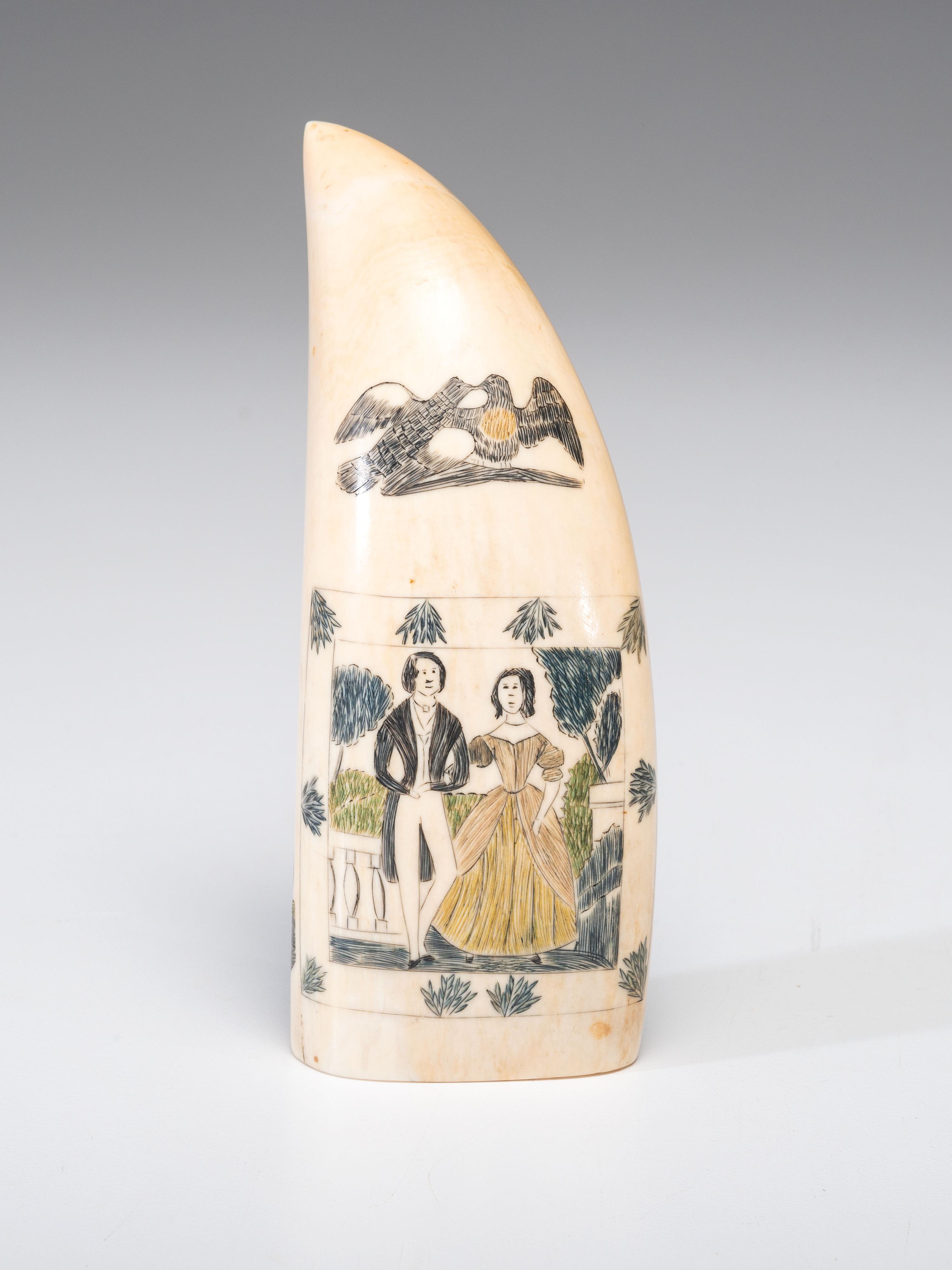 A Scrimshaw Sperm Whale's Tooth