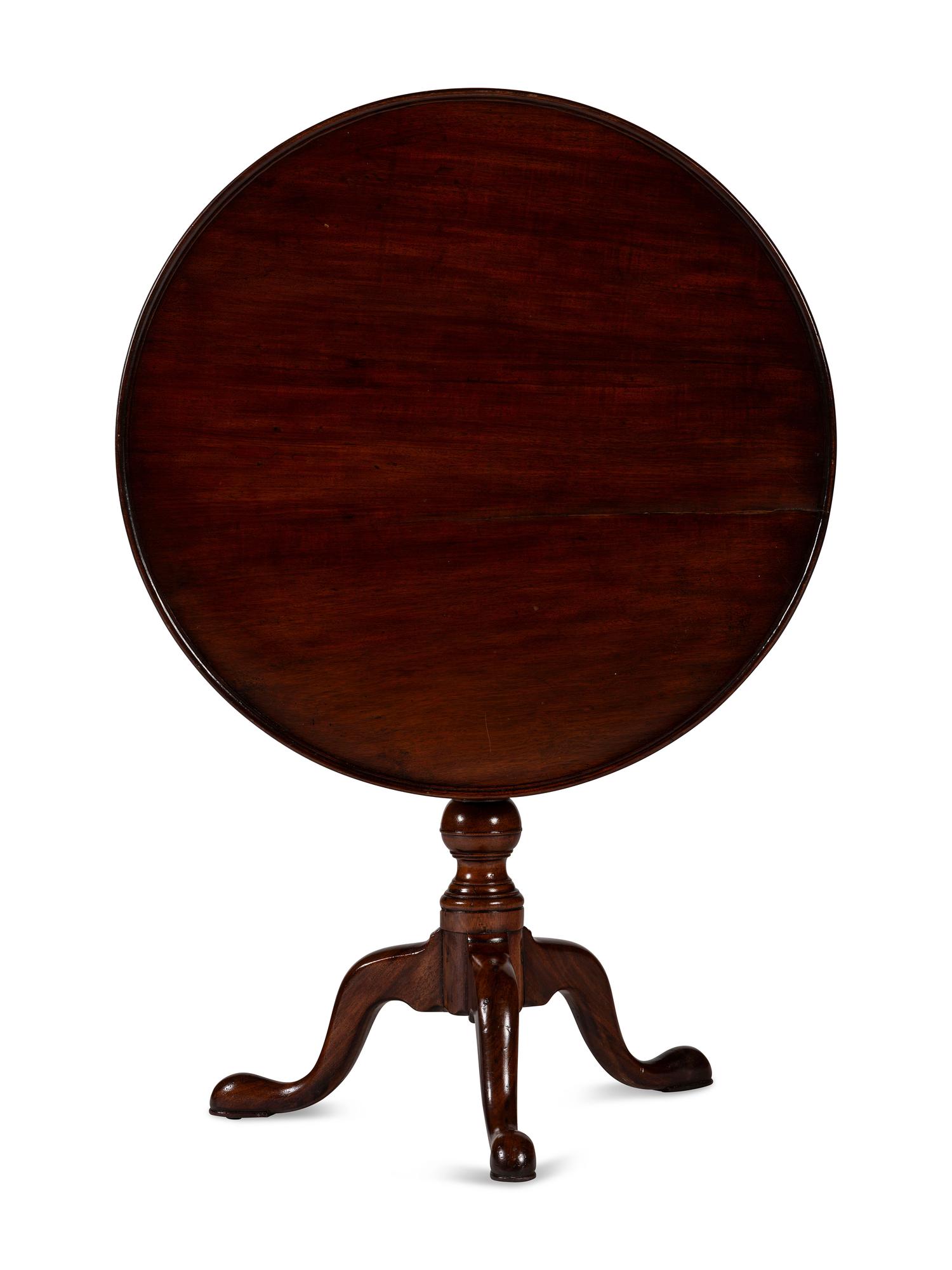 A Chippendale Figured Mahogany Tilt-Top Tea Table