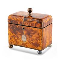 A Regency Tortoise Shell Tea Caddy