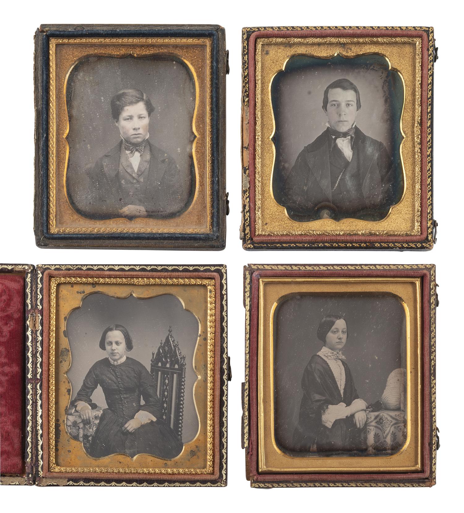 [EARLY PHOTOGRAPHY]. 21 sixth plate daguerreotypes of teenagers and adolescents.