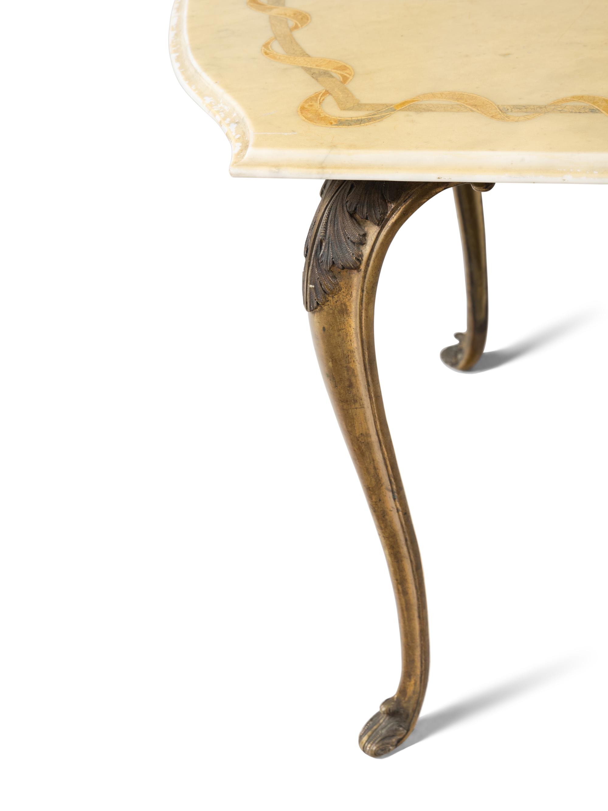 An Italian Patinated Bronze and Marble Dining Table