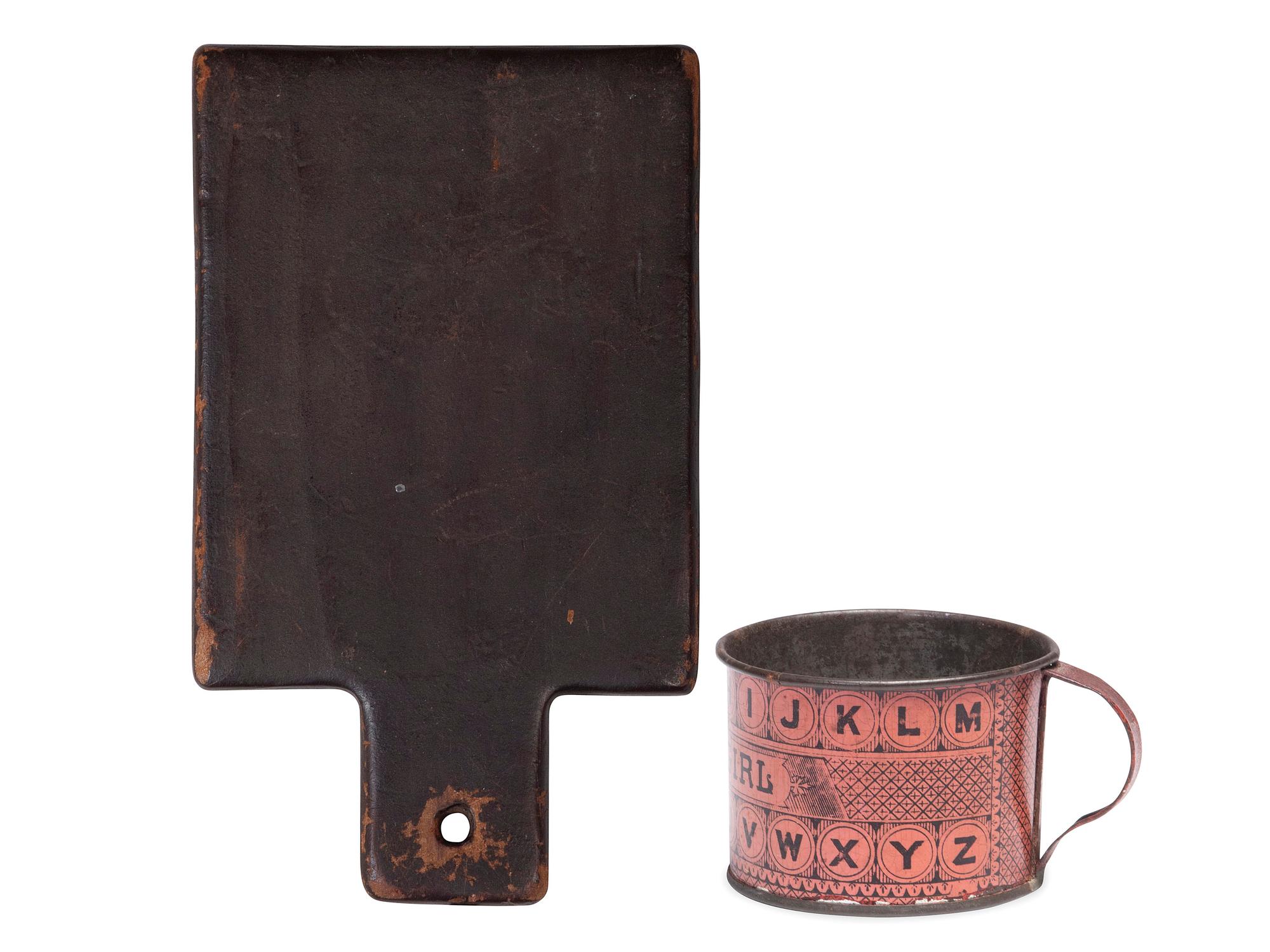 A Watercolor on Paper and Pine Panel Horn Book, 19th Century