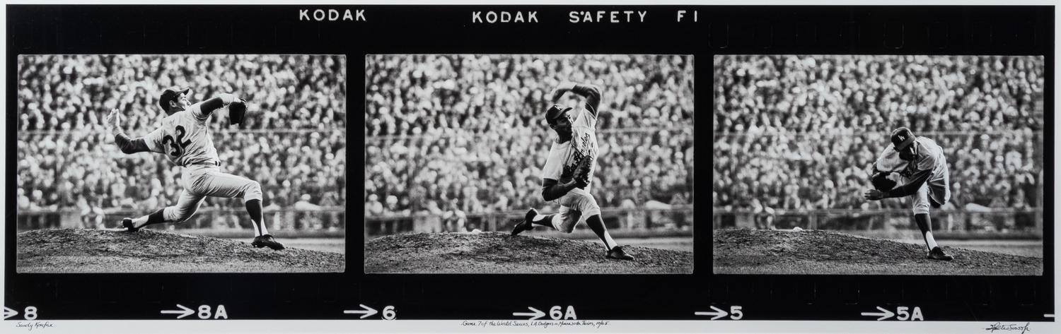 Walter Iooss Jr. (born 1943) Sandy Koufax pitches in game 7 of the World Series, Dodgers vs. Twins, Thursday, October 14th, 1965, Minneapolis