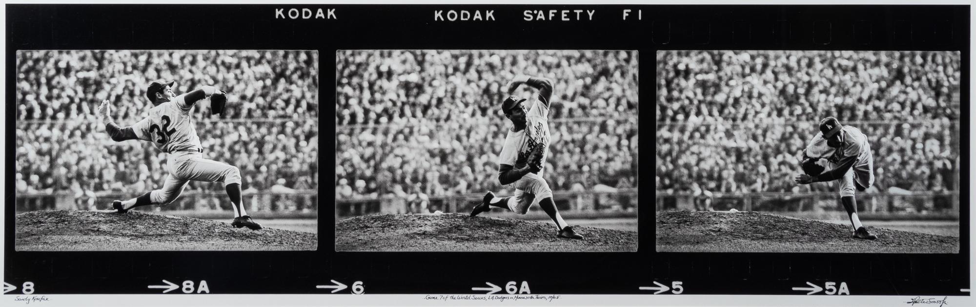 Walter Iooss Jr. (born 1943) Sandy Koufax pitches in game 7 of the World Series, Dodgers vs. Twins, Thursday, October 14th, 1965, Minneapolis