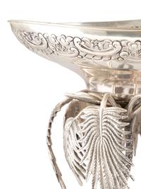 A Silverplated Compote with Elephant and Palms