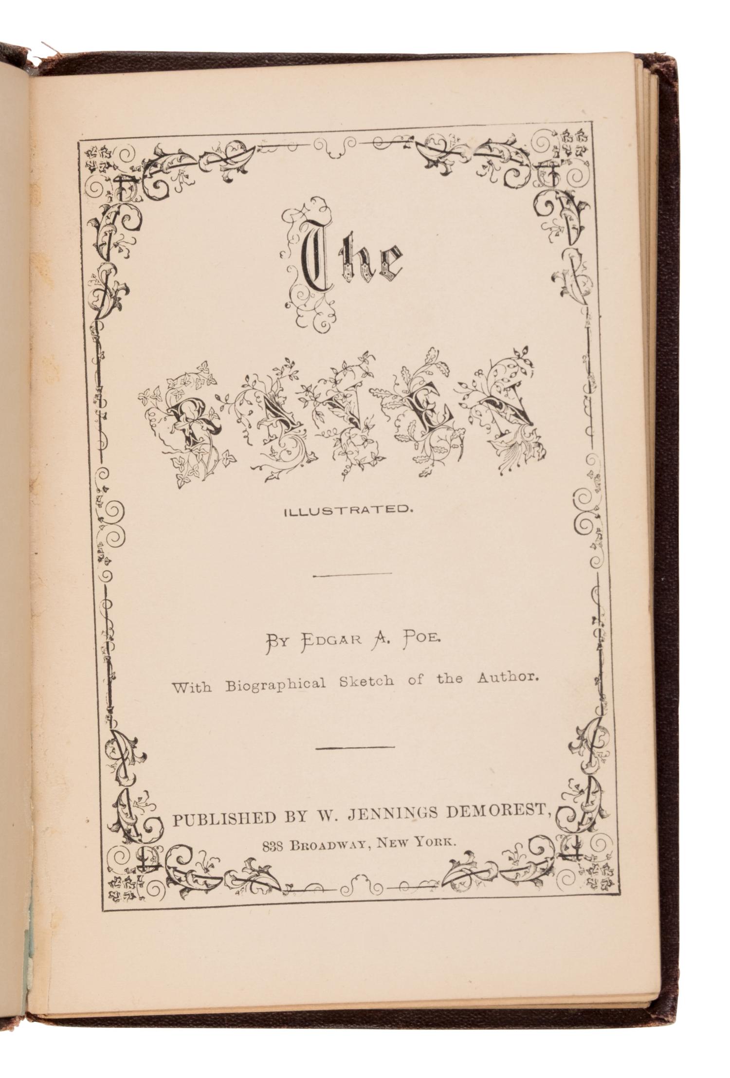 Poe, Edgar Allan (1809-1849). The Raven. Illustrated . New York: W. Jennings Demorest, n.d. [1870].