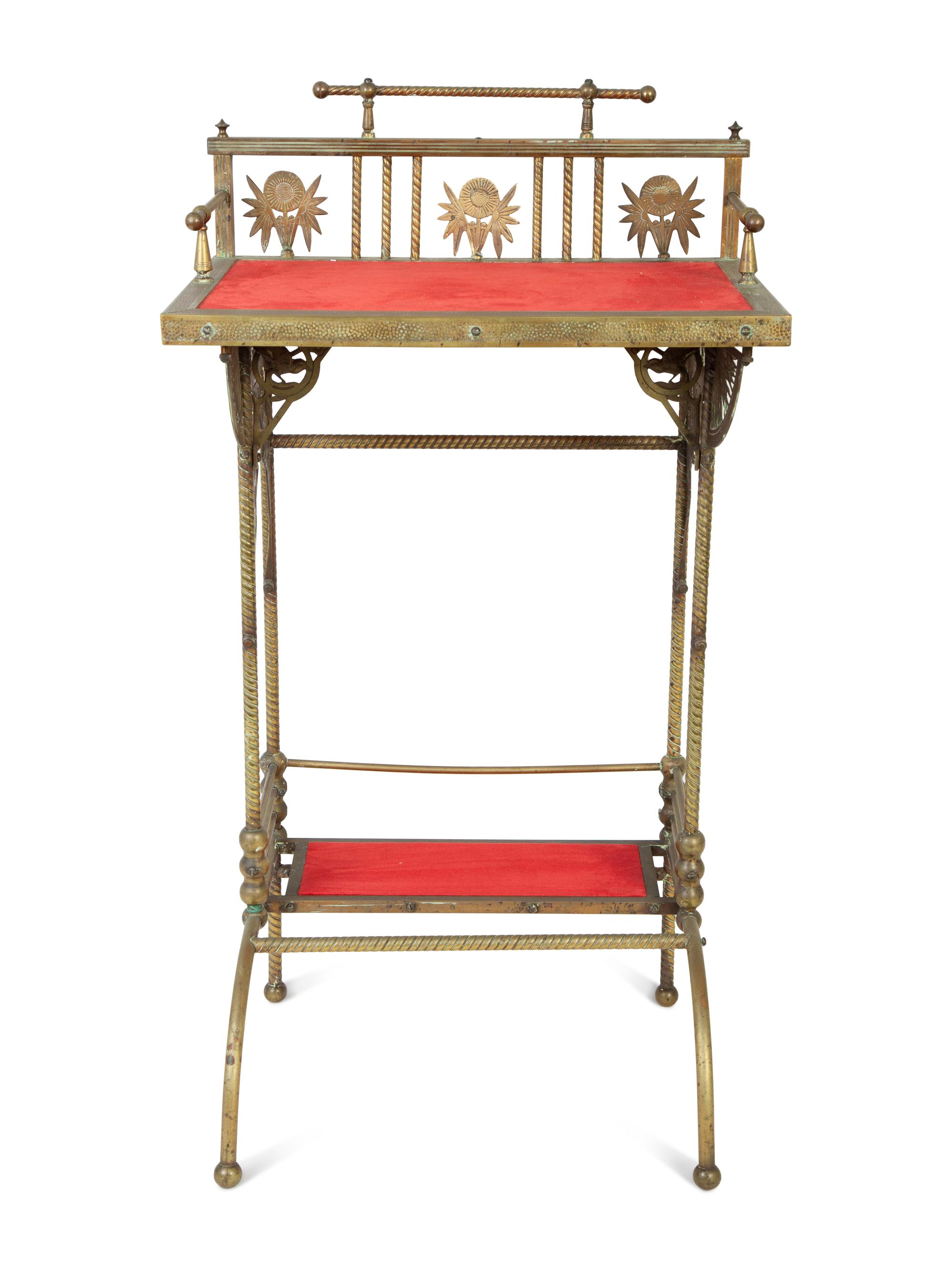 A Charles Parker Aesthetic Movement Brass Telephone Table — CIRCA 1890
