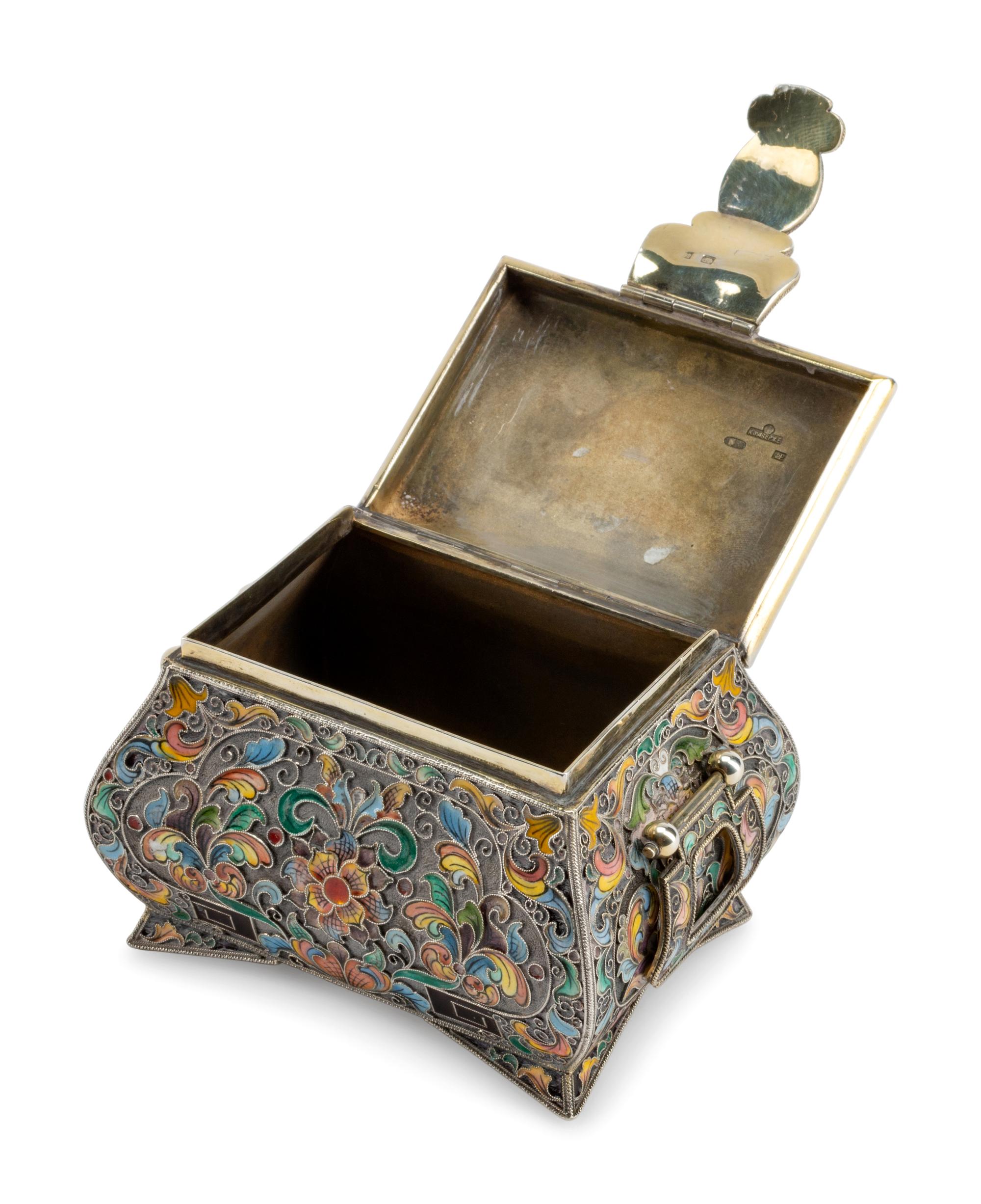 An Enameled Silver Box