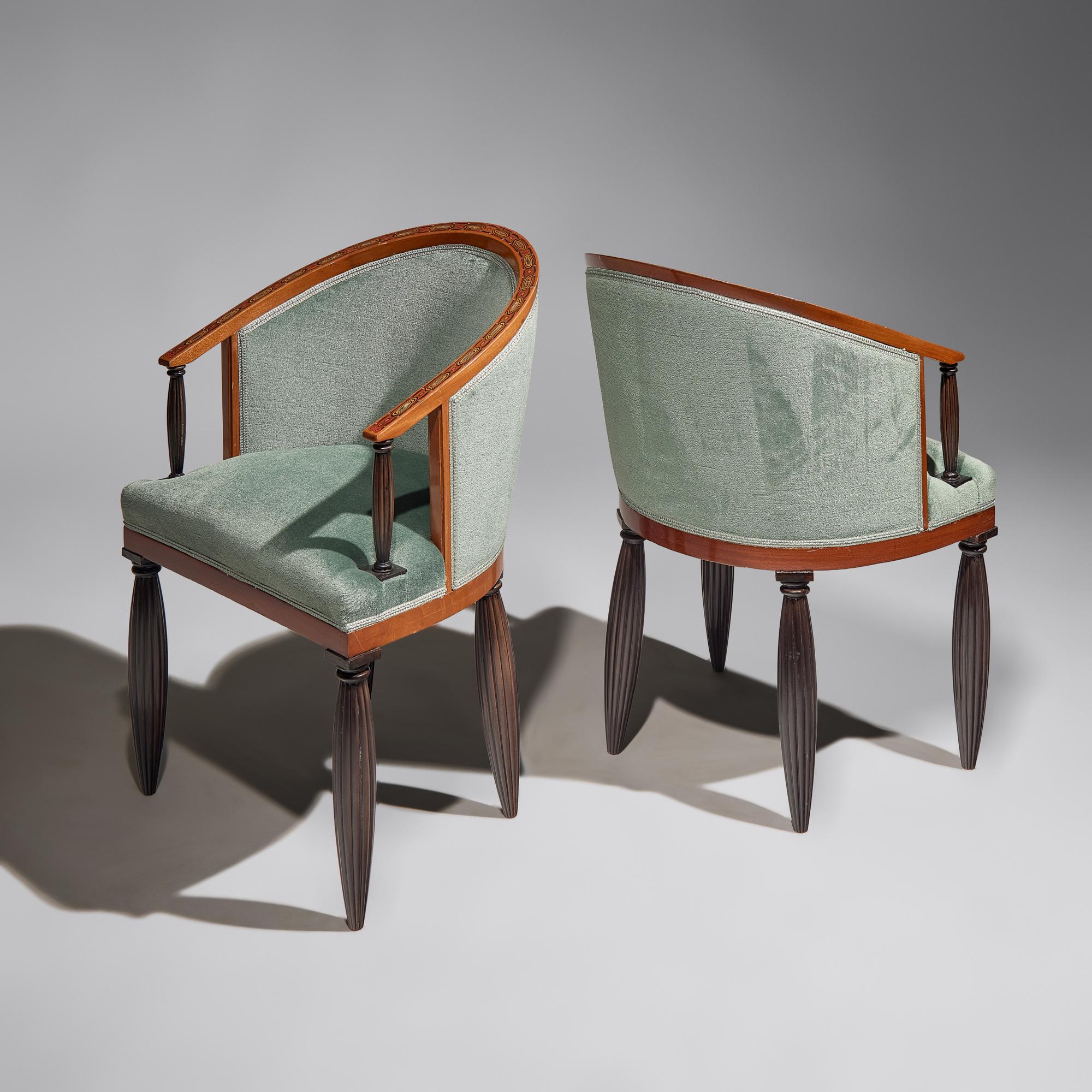 A set of eight art deco dining chairs