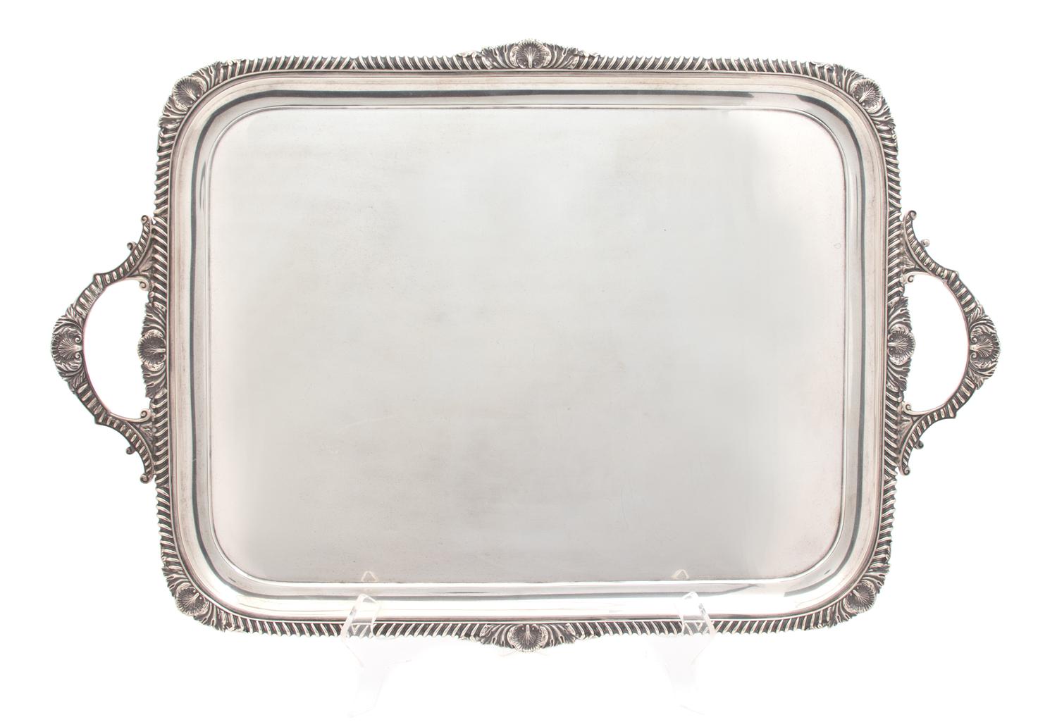 An English Silver Serving Tray , Atkins Brothers, Sheffield, 1932,