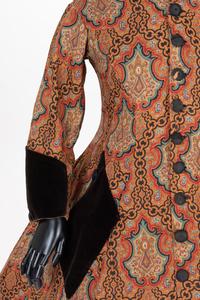 Paisley Coat Trimmed with Brown Velvet, 1860s