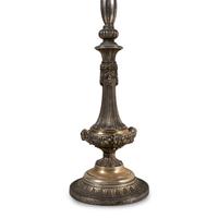 A Baroque Style Silvered Metal Floor Lamp