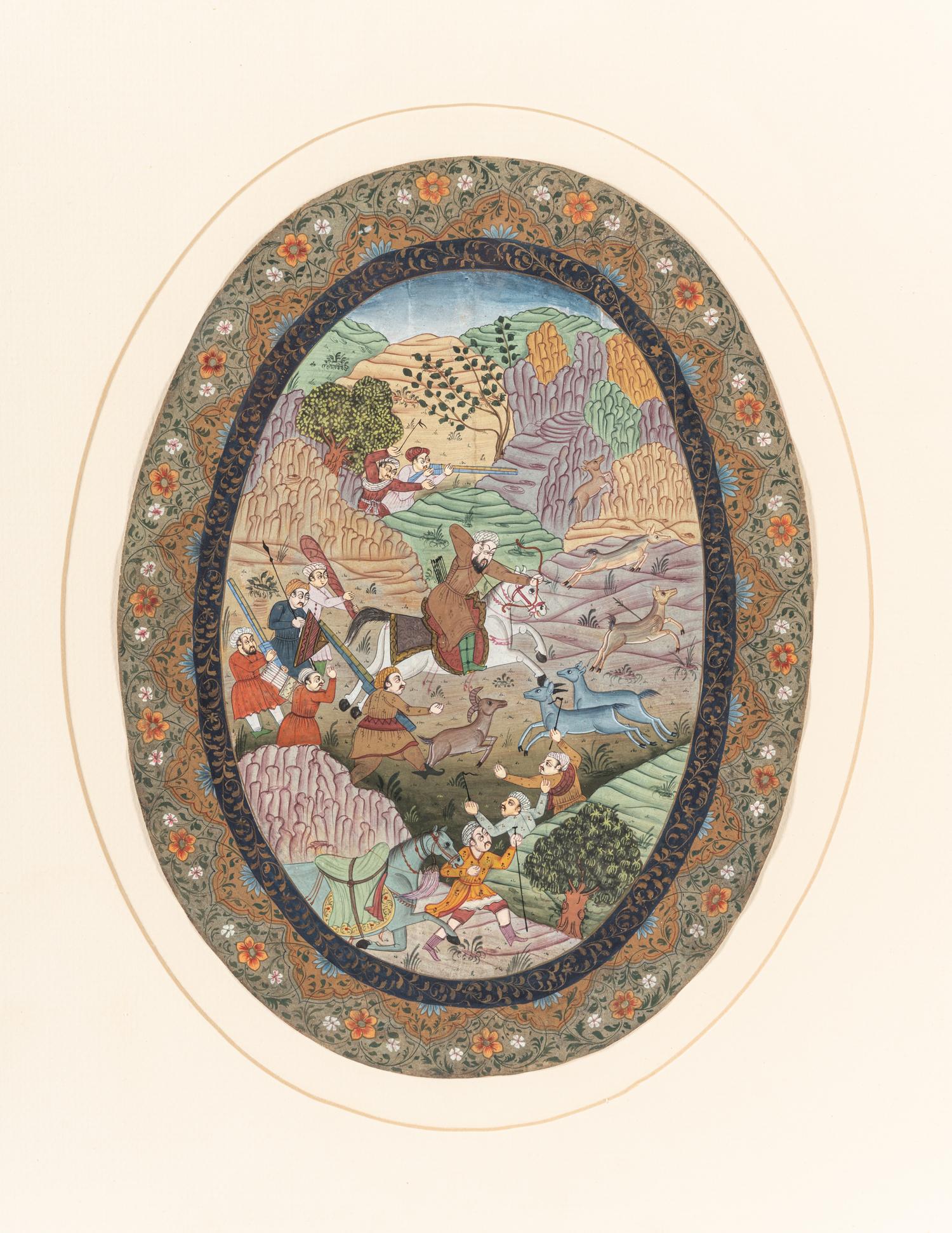 Nine Persian School Miniature Paintings