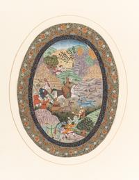 Nine Persian School Miniature Paintings