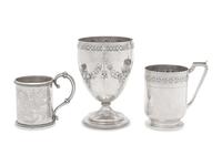 A Group of Three Victorian Silver Drinking Articles