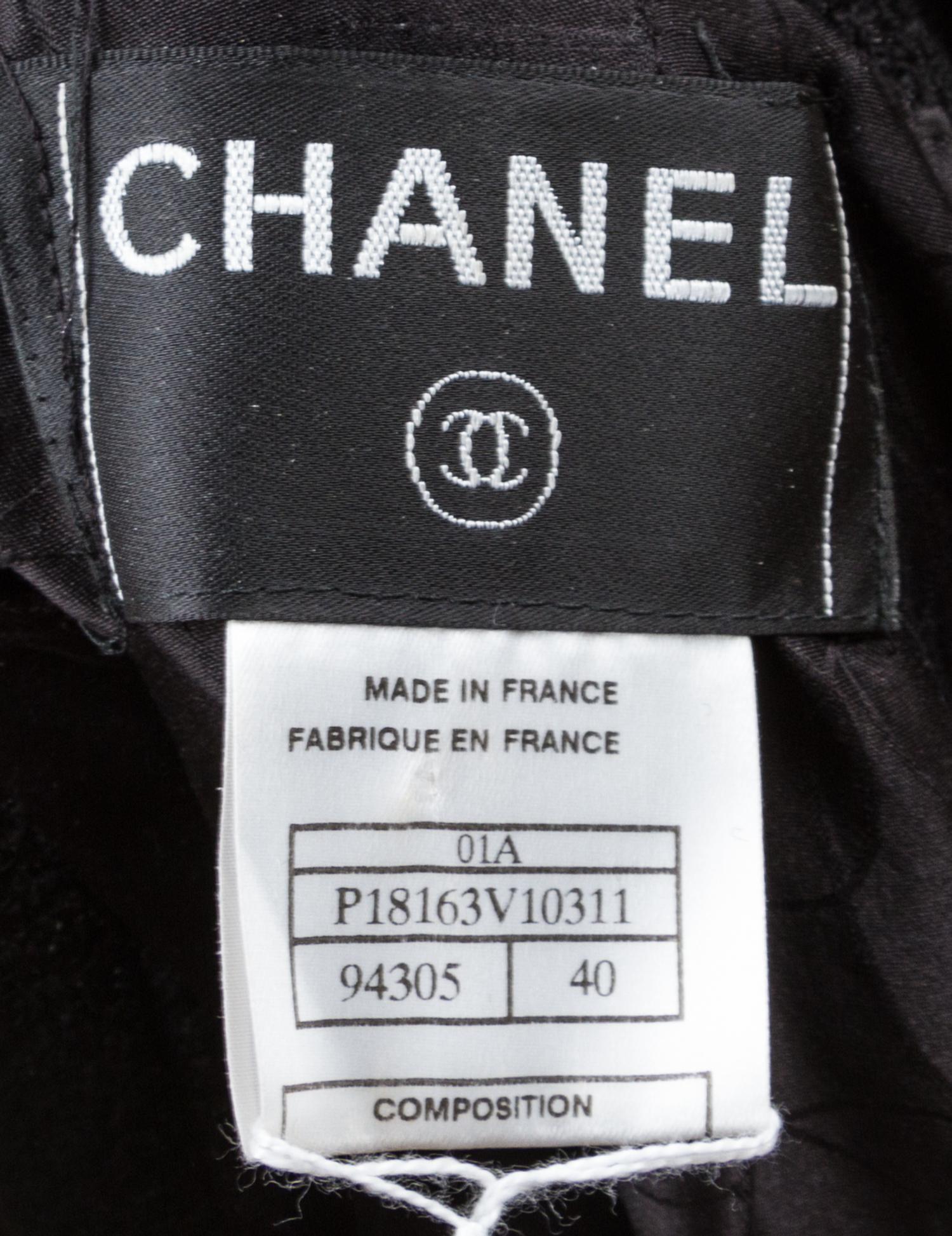 A Chanel Black Wool Double Breasted Coat, Size 40.