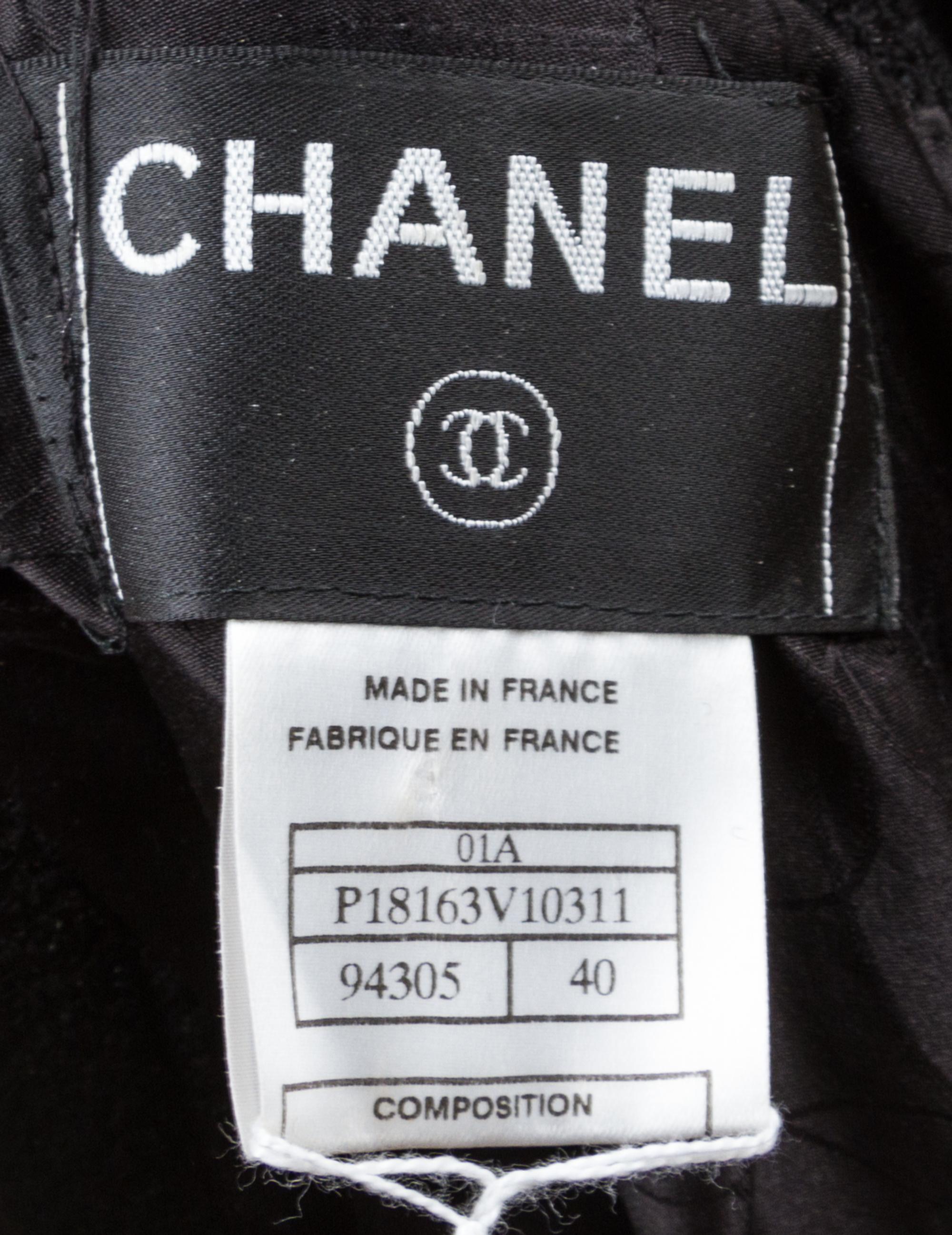 A Chanel Black Wool Double Breasted Coat, Size 40.
