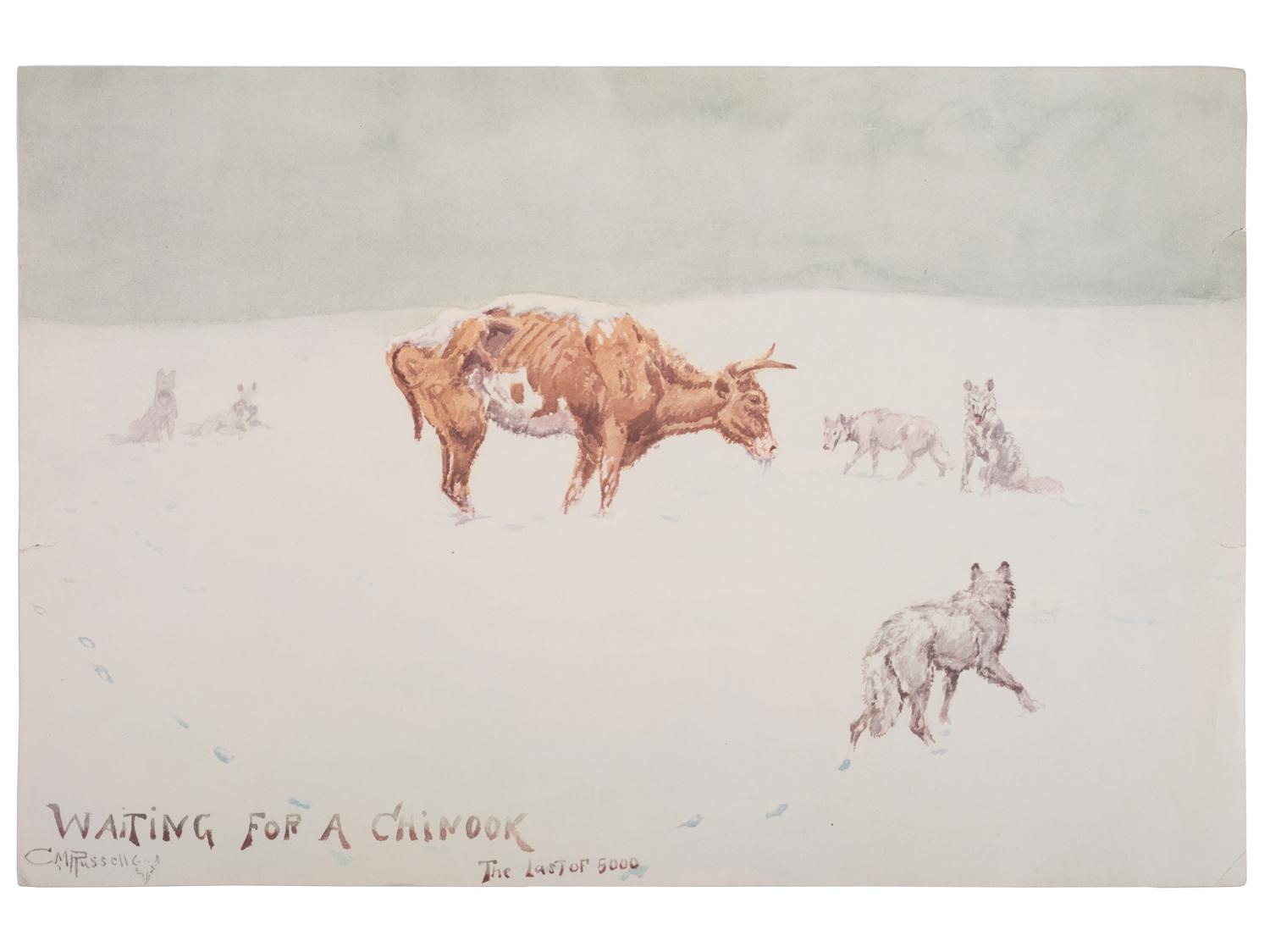 RUSSELL, Charles Marion (1864-1926). Waiting for a Chinook: The Last of 5000.