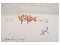 RUSSELL, Charles Marion (1864-1926). Waiting for a Chinook: The Last of 5000.