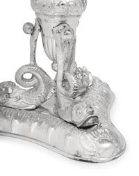 A Silver-Plate Dolphin Form Table Garniture