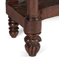 A Classical Carved and Veneered Walnut Marble Top Pier Table