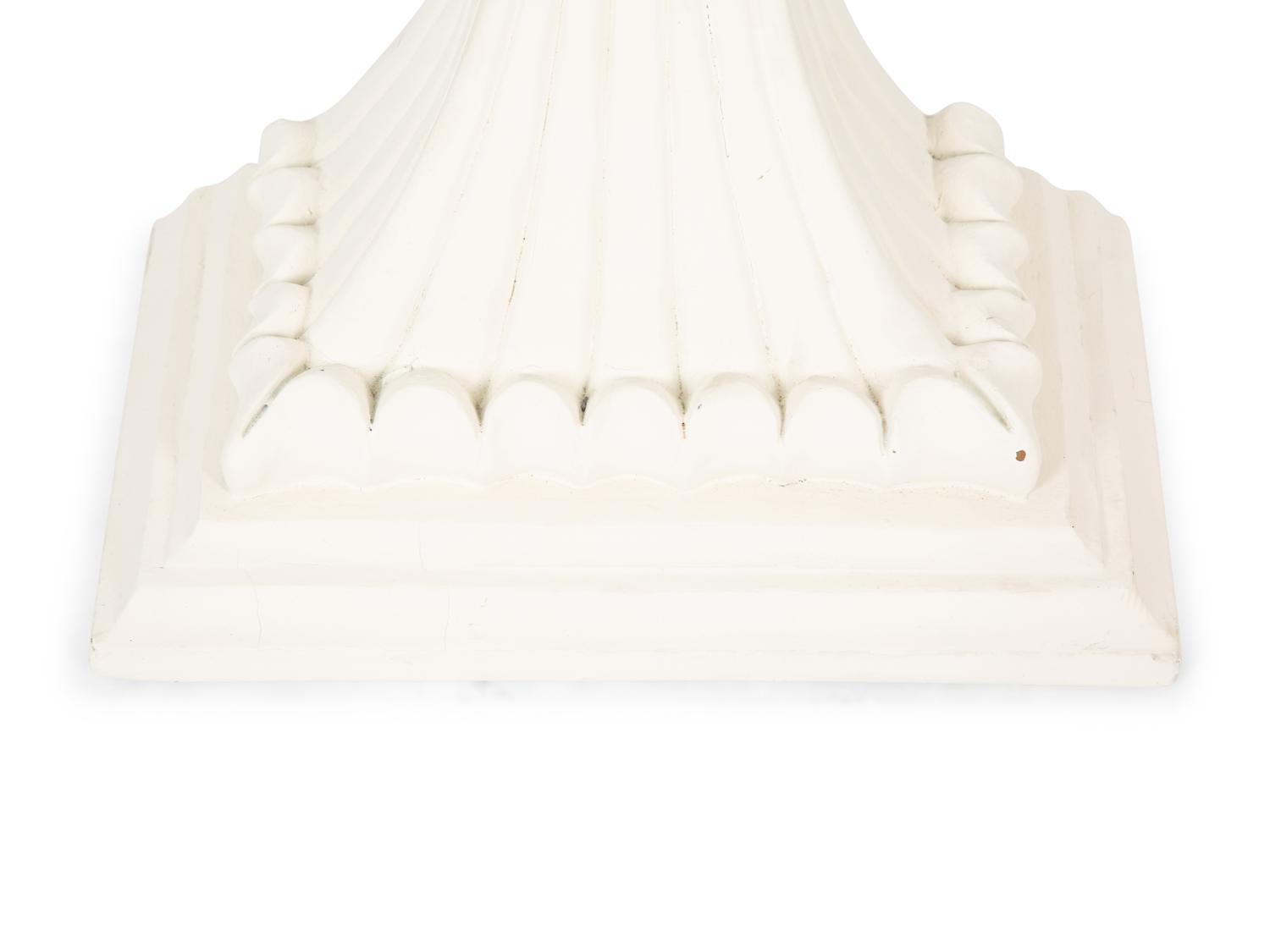 A Pair of Neoclassical Style White Composition Wall Brackets — 20TH CENTURY
