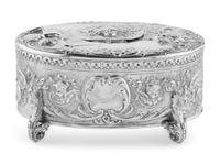 A German Silver Singing Bird Automaton Box