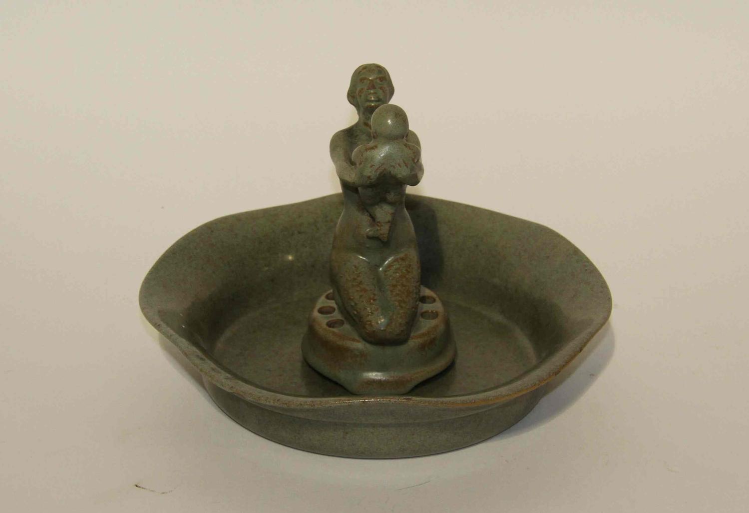 Five Haeger Pottery Figural Articles Height of tallest 13 1/4 inches.