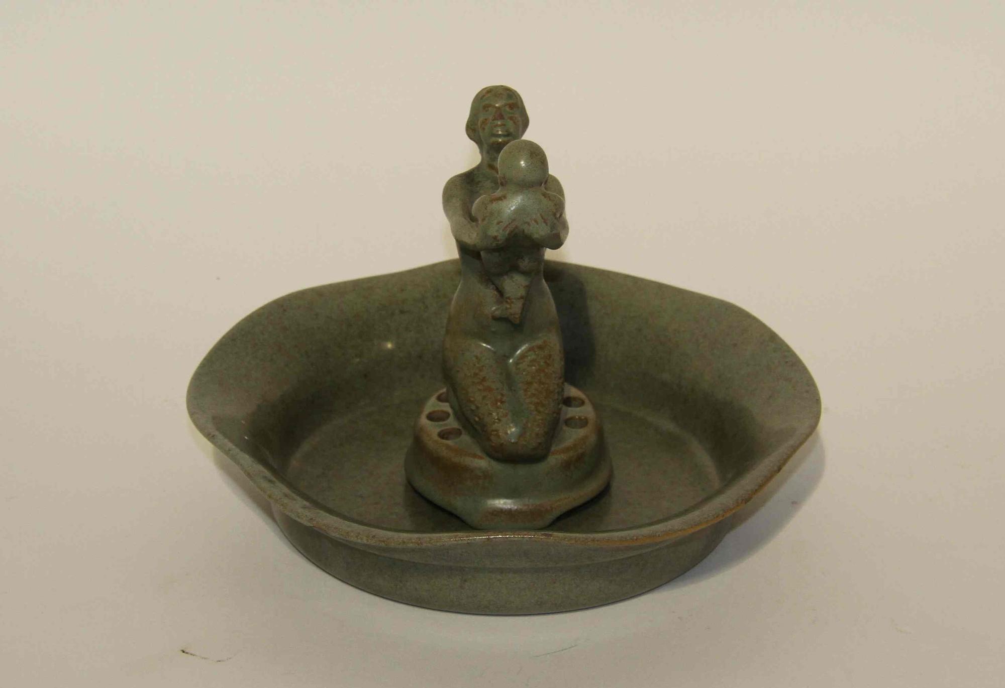 Five Haeger Pottery Figural Articles Height of tallest 13 1/4 inches.