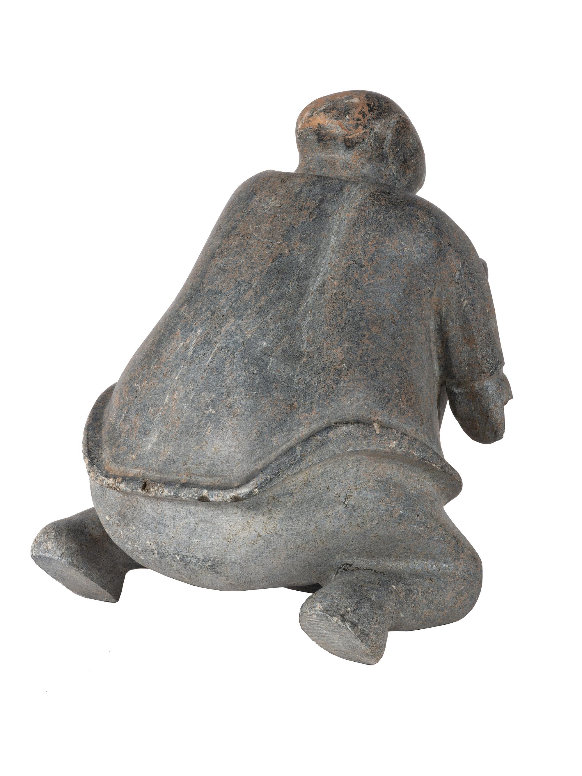 Inuit Soapstone Sculpture, Mother and Child