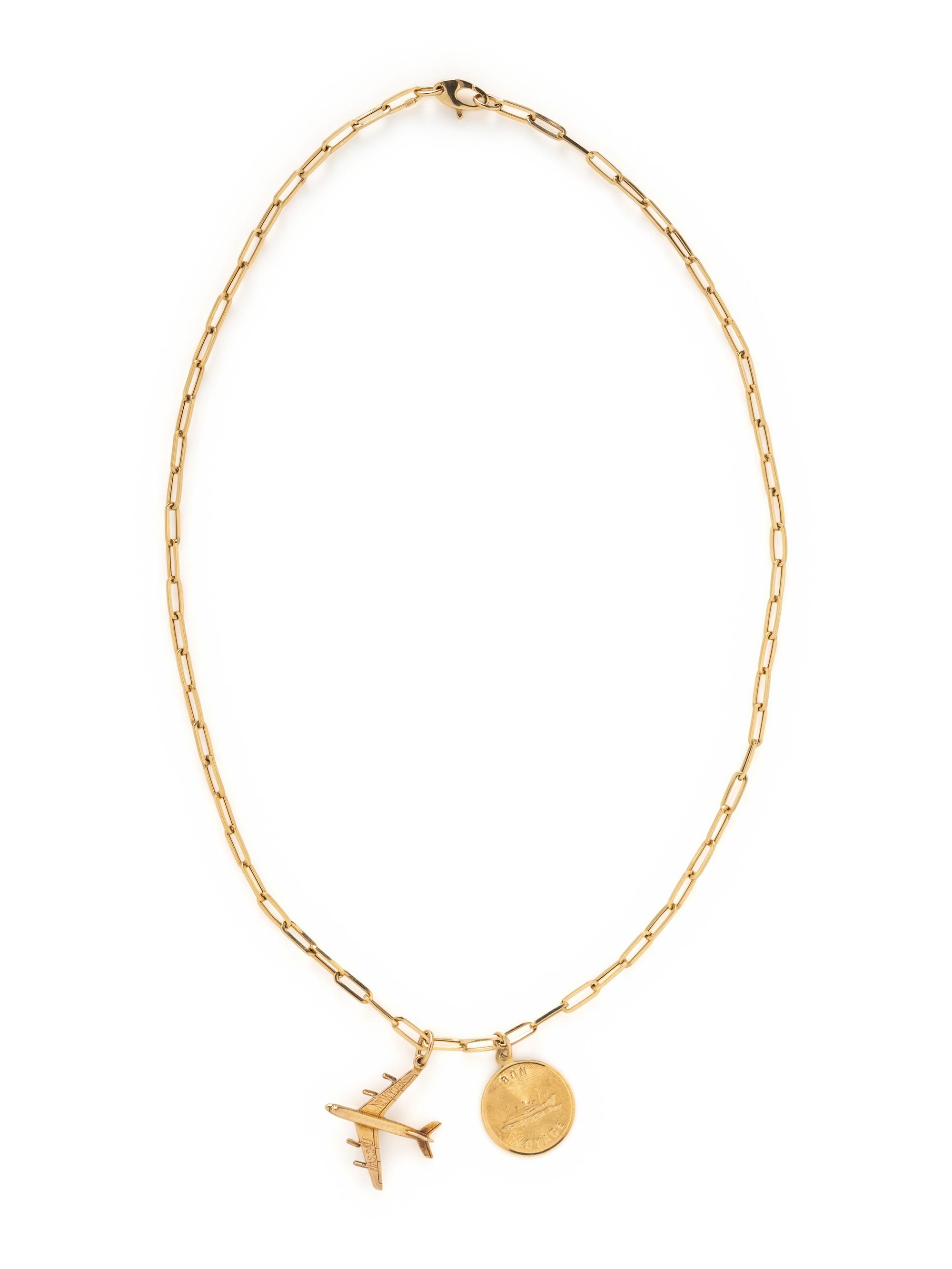 YELLOW GOLD NECKLACE AND CHARMS