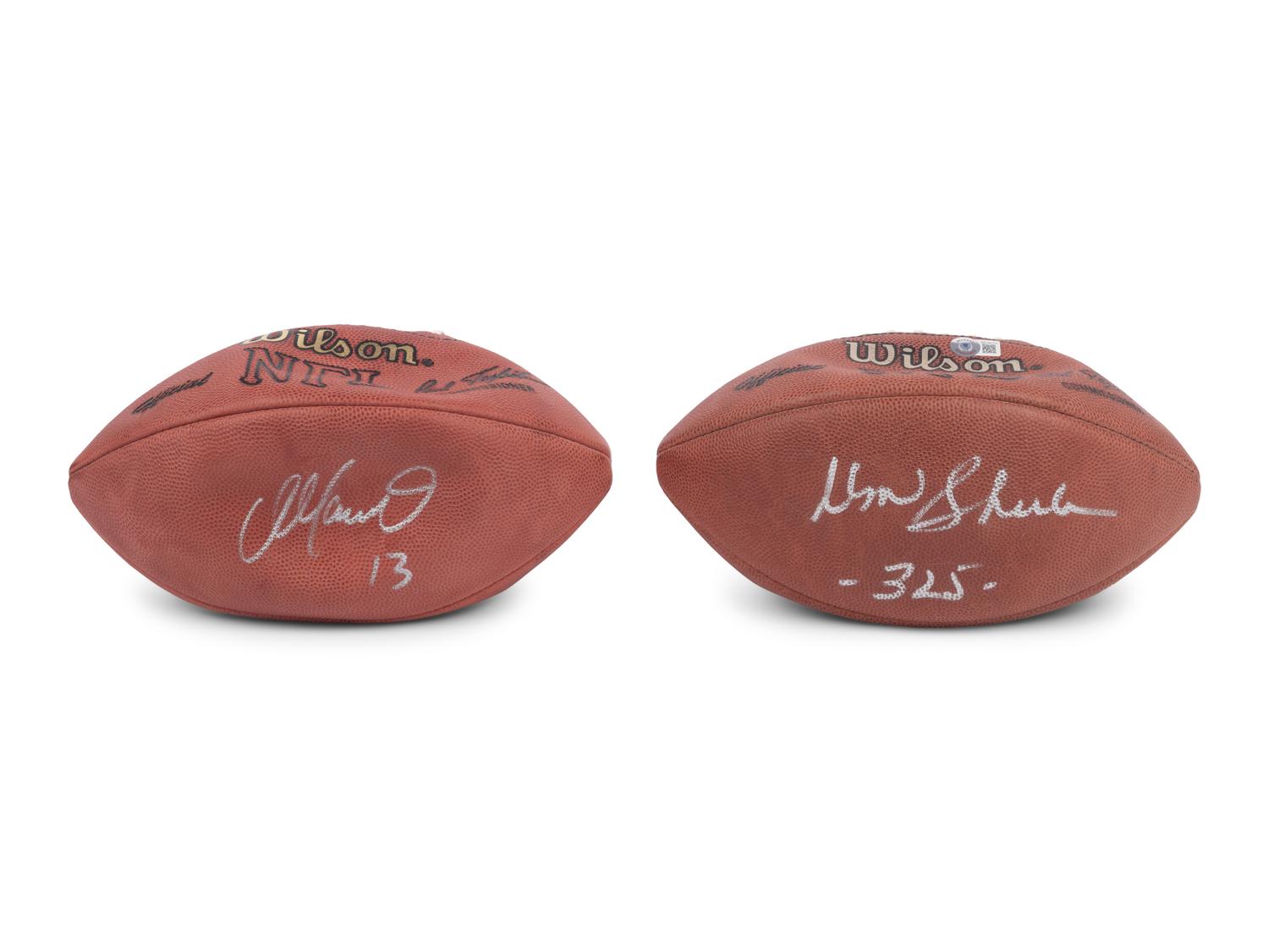 A Group of Dan Marino and Don Shula Miami Dolphins Signed Autograph Wilson NFL Footballs (Beckett Authentication Services BAS Certified),