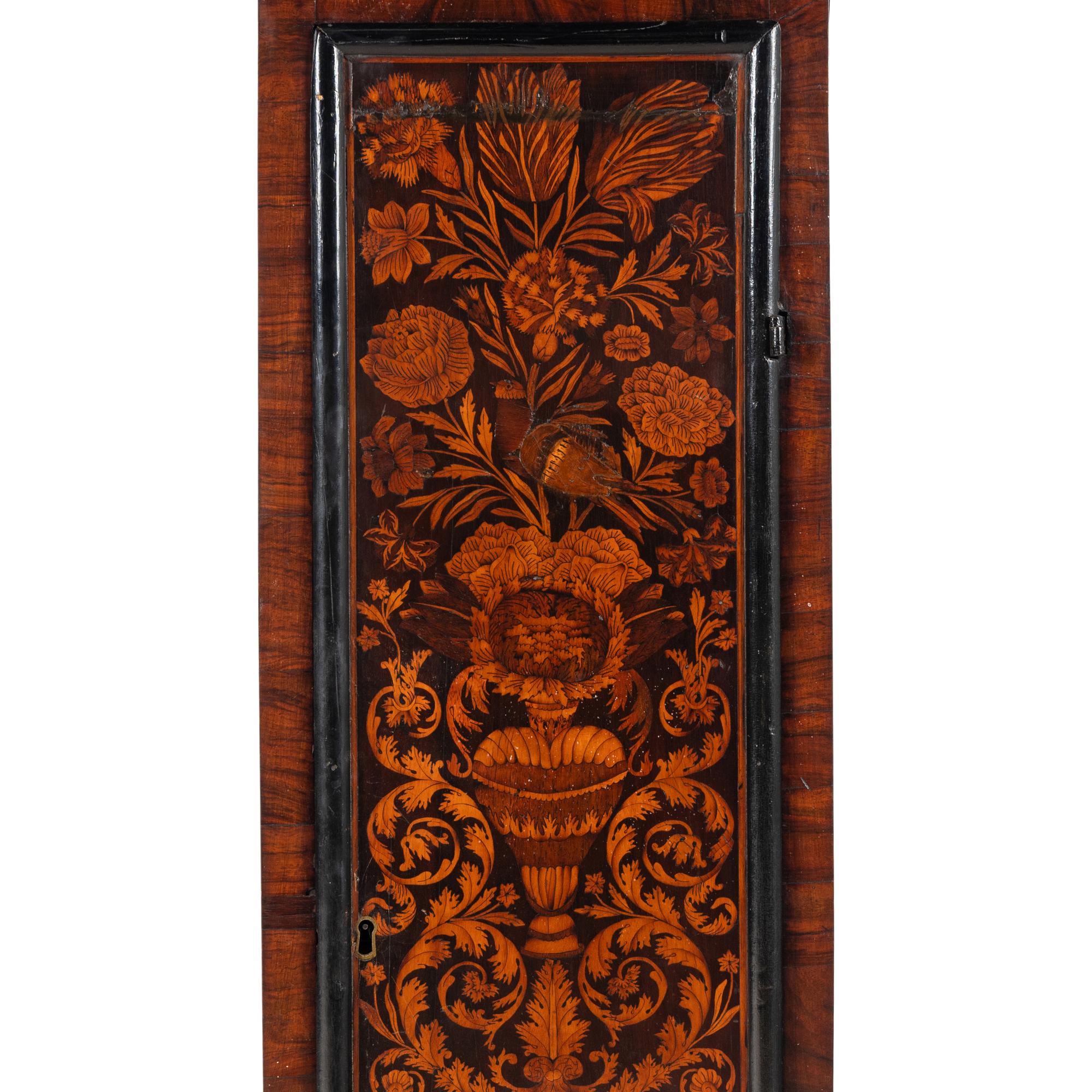 A William and Mary Walnut and Marquetry Tall Case Clock