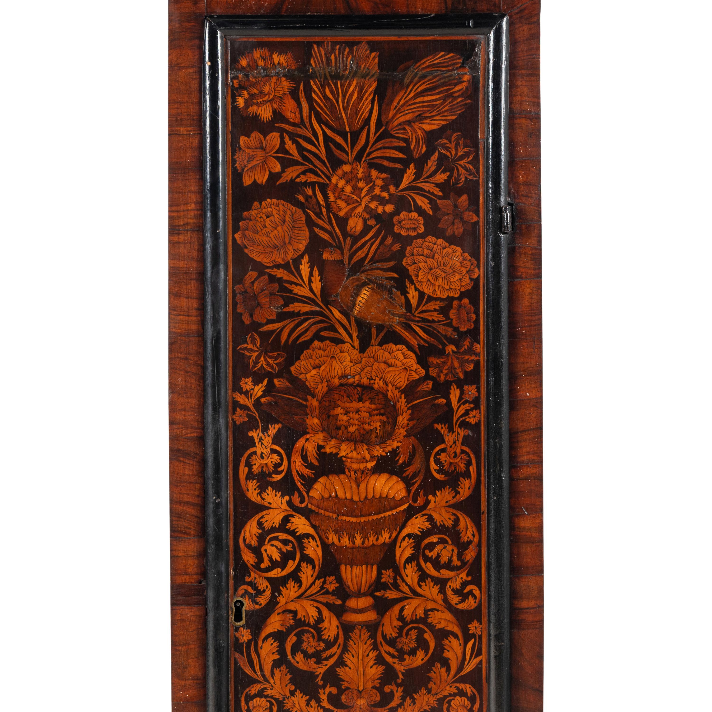 A William and Mary Walnut and Marquetry Tall Case Clock