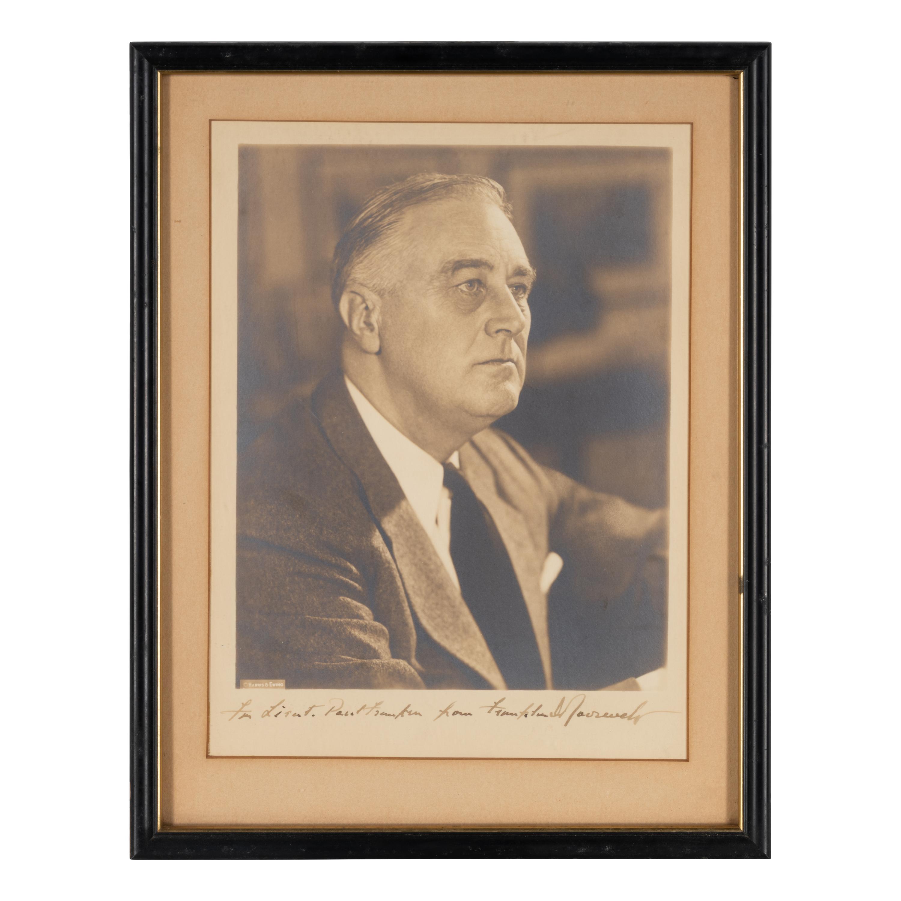 Roosevelt, Franklin Delano (1882-1945). Photograph signed ("Franklin D. Roosevelt). N.p., n.d. [ca 1940].