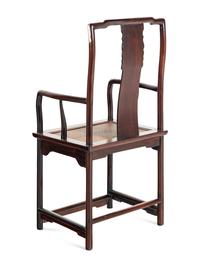 A Pair of Chinese Huanghuali and Hardwood Official's Hat Chairs, Nanguanmaoyi , 20th Century 近代改裝 南官帽椅一對