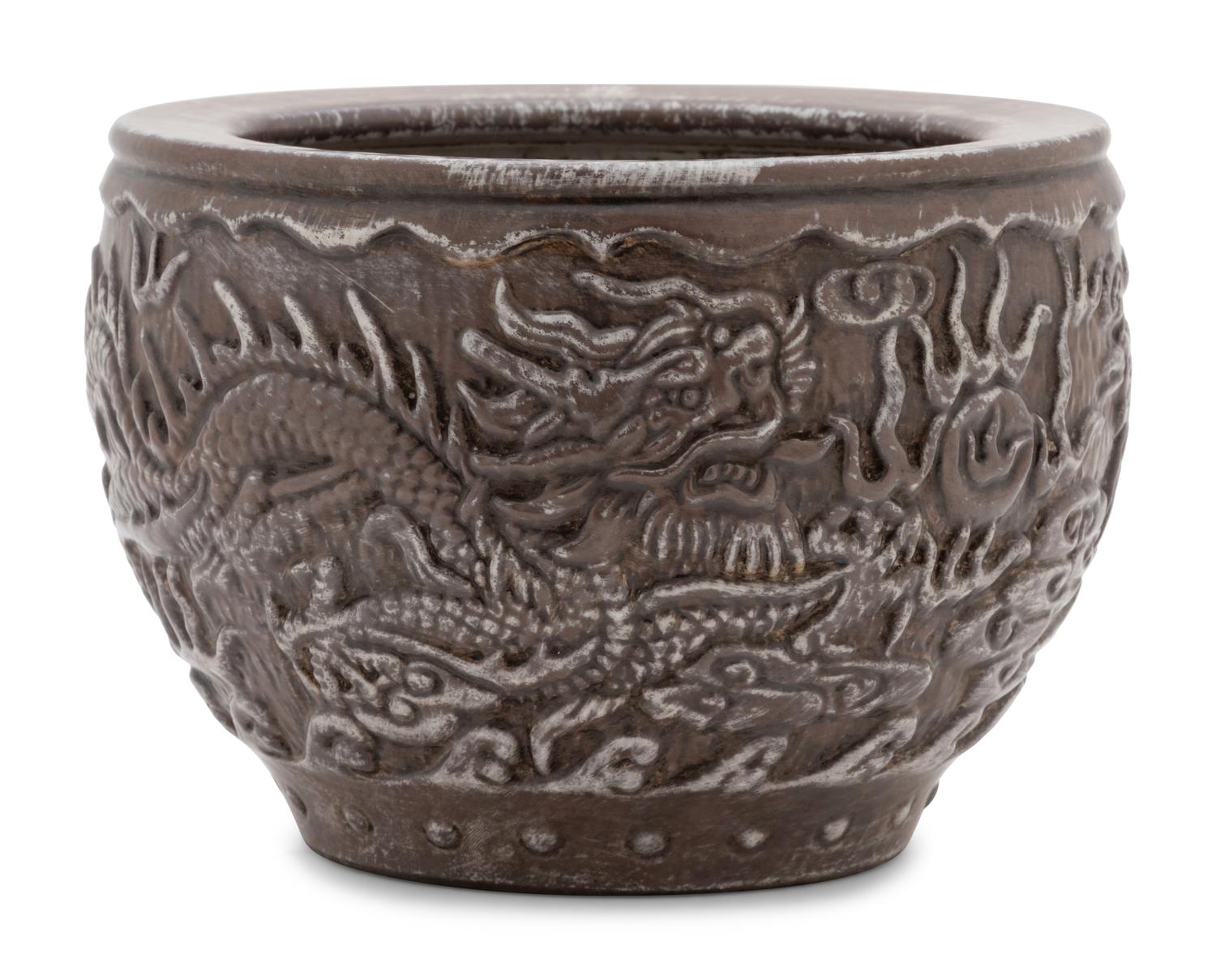 A Small Chinese Silver Glazed Porcelain Fish Bowl